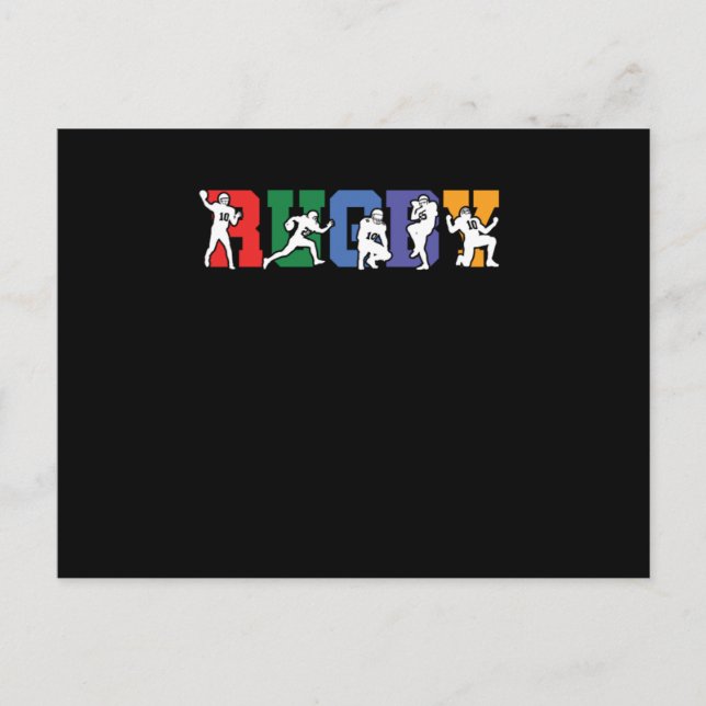 Carte Postale Équipe de rugby à XV Joueur de rugby à XV (Devant)