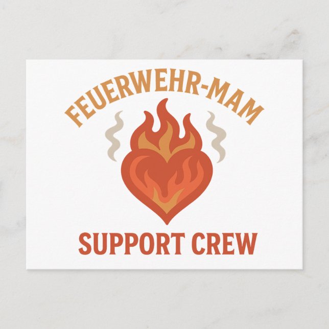 Carte Postale Équipe de soutien des mamans pompiers – Fière Fire (Devant)