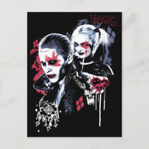 Carte Postale Équipe de suicide   Graffiti peint Joker & Harley