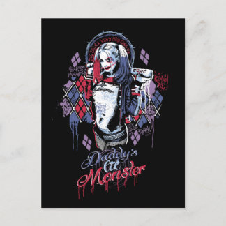 Carte Postale Équipe de suicide | Harley Quinn Graffiti encré