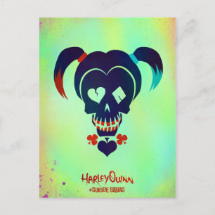 Carte Postale Équipe de suicide   Harley Quinn Head Icon