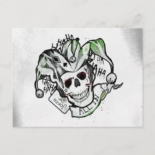 Carte Postale Equipe De Suicide Joker Crull All In Tattoo Ar Zazzle Fr