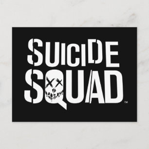 Carte Postale Équipe de suicide   Logo blanc