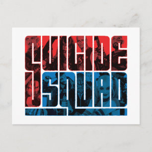 Carte Postale Équipe de suicide   Logo rouge et bleu