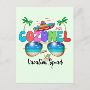 Carte Postale Équipe de vacances à Cozumel Soleil, Sable et Souv