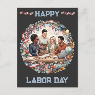 Carte Postale Équipe d'éducateurs divers pour la fête du Travail