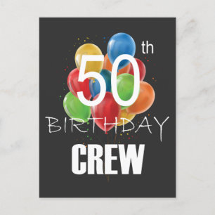 Carte Postale Équipe des 50 ans Crew 50 Groupe de fête