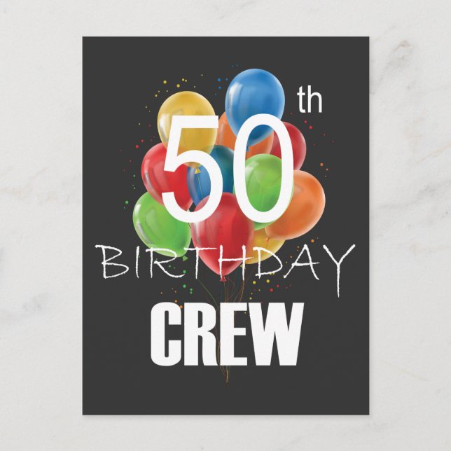 Carte Postale Équipe des 50 ans Crew 50 Groupe de fête (Devant)
