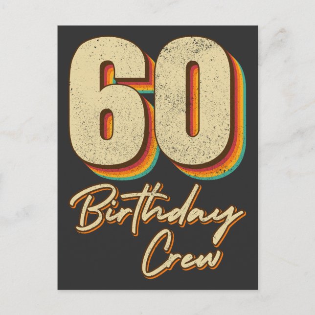 Carte Postale Équipe des 60 ans Crew 60 Groupe de fête (Devant)