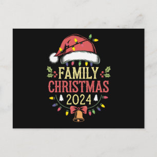 Carte Postale Équipe des costumes de Noël de la famille 2024 Pèr