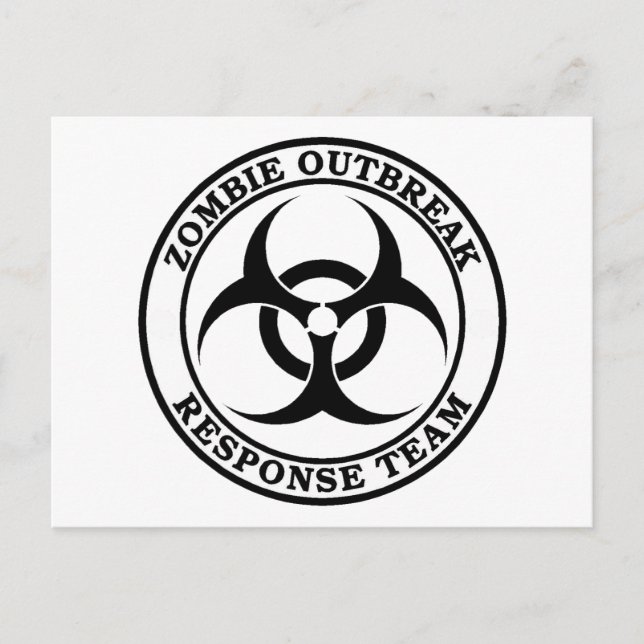 Carte Postale Équipe d'intervention en cas d'éclosion de zombie  (Devant)