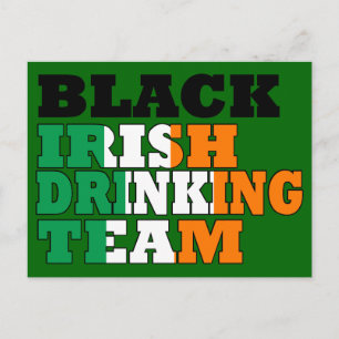 Carte Postale Équipe d'Irlande noire
