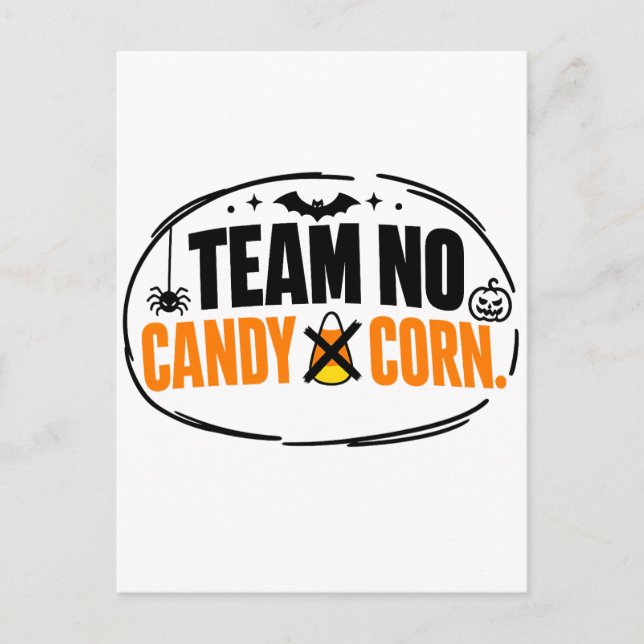 Carte Postale Équipe drôle Pas de maïs sucré Halloween  (Devant)