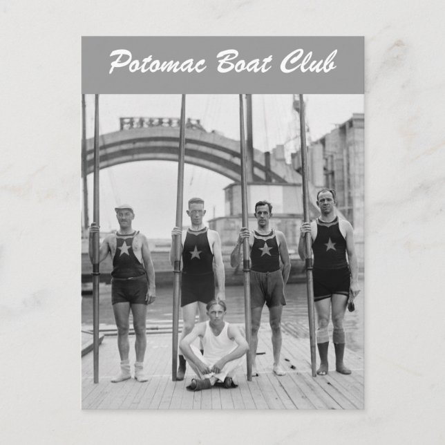Carte Postale Équipe du club nautique de Potomac, 1921 (Devant)