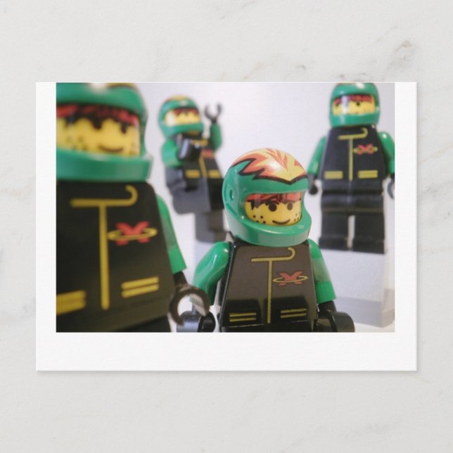 Carte Postale Équipe motocyclette Minifig (Devant)