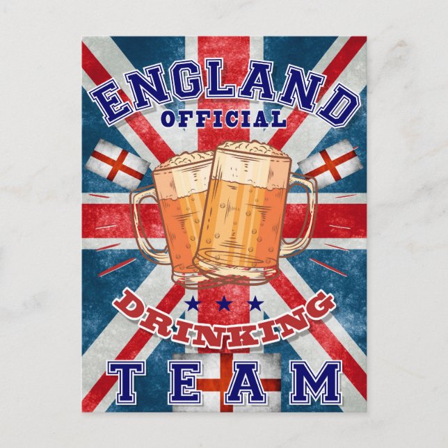 Carte Postale Équipe Officielle De Boisson D'Angleterre. Bière a (Devant)