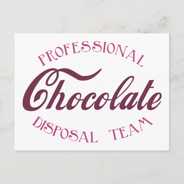 Carte Postale Équipe professionnelle d'élimination du chocolat (Devant)