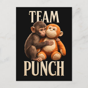 Carte Postale Équipe Punch Baby Monkey Punch Fun Fight
