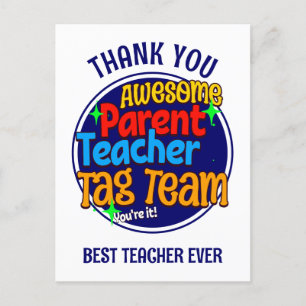 Carte Postale ÉQUIPE TAG parent enseignant scolaire