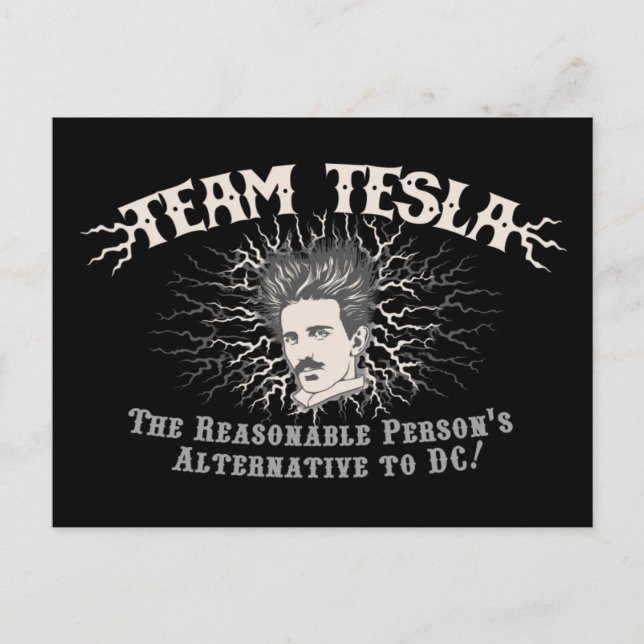 Carte Postale Équipe Tesla cheveux statiques (Devant)
