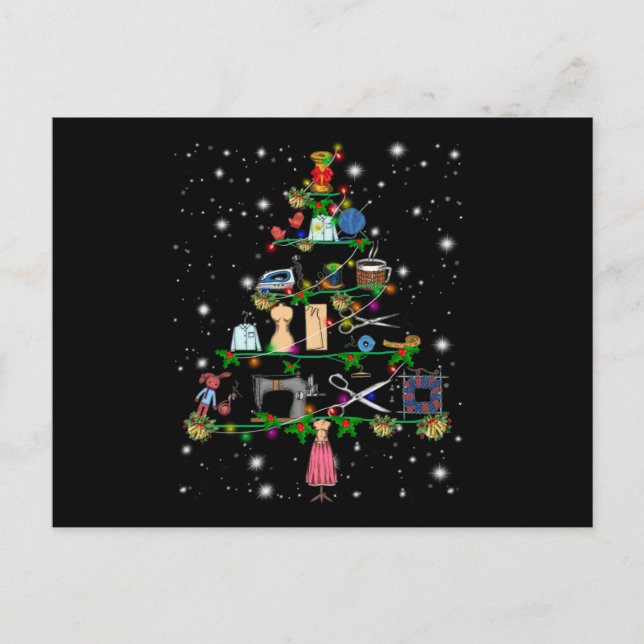Carte Postale Équipements Crochet Arbre de Noël Lumières couvert (Devant)