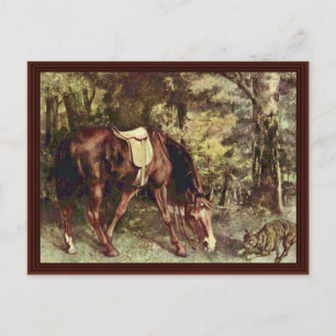 Carte Postale équitation Dans Les Bois Par Courbet Gustave