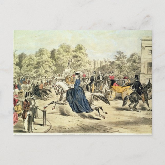Carte Postale équitation dans Rotten Row, Hyde Park (Devant)