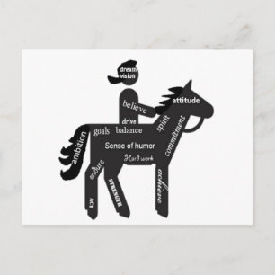 Carte Postale Équitation, Mots Motivationnels, Sport