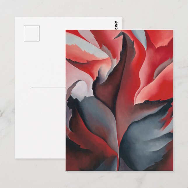 Carte Postale Érable rouge au lac George | Georgia O'Keeffe | (Devant / Derrière)