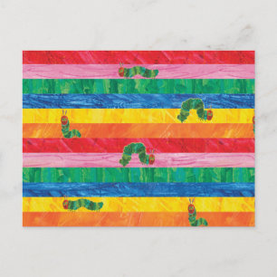 Carte Postale Eric Carle   Caterpillar Rainbow Stripe Motif