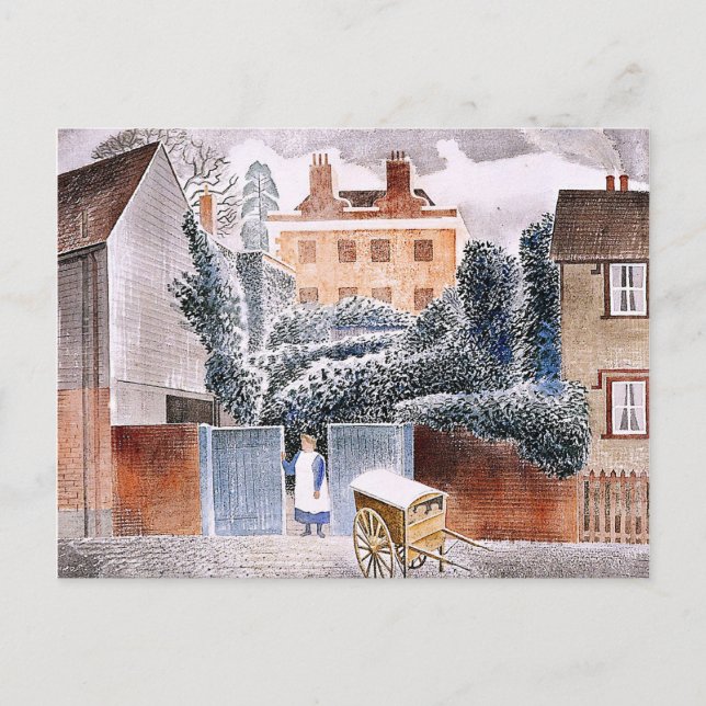 Carte Postale Eric Ravilious, Le Vicarage, réalisme magique (Devant)