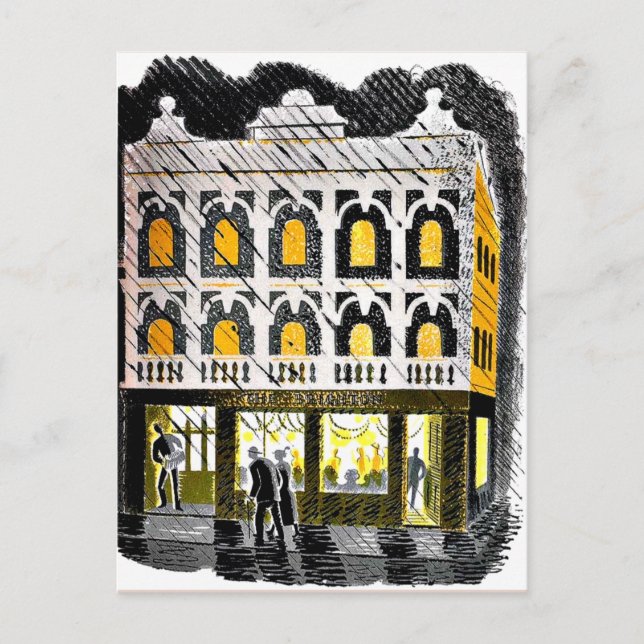 Carte Postale Eric Ravilious - Maison publique de High Street (Devant)