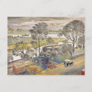 Carte Postale Eric Ravilit art, Tamise de rivière, Eyot de chisw