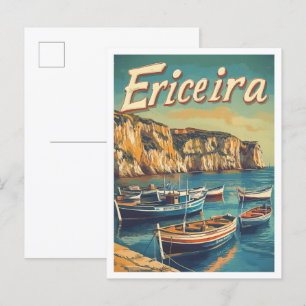 Carte Postale Ericeira Portugal Illustration Vintage voyage