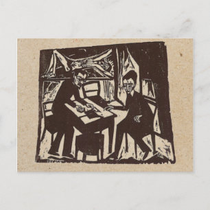 Carte Postale Erich Heckel woodcut post card