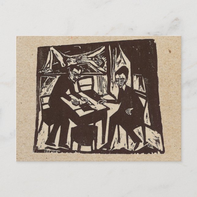 Carte Postale Erich Heckel woodcut post card (Devant)