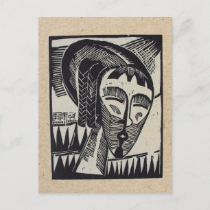 Carte Postale Erich woodcut post card