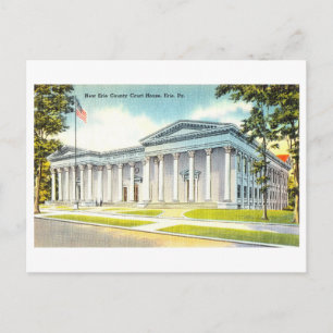 Carte Postale Erie County Court House en Pennsylvanie Vintage