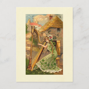 Carte Postale Erin Go Bragh Harp Femme