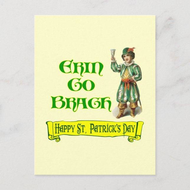 Carte Postale Erin Go Braugh Joyeux Saint Patrick Day dit : (Devant)