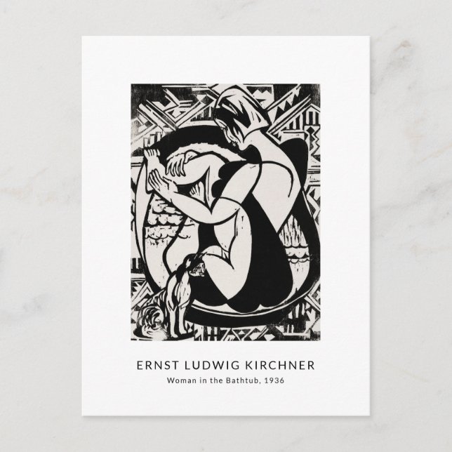 Carte Postale Ernst L. Kirchner - Art moderne noir et blanc (Devant)