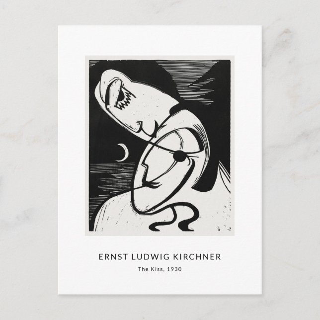 Carte Postale Ernst L. Kirchner - Art moderne noir et blanc élég (Devant)