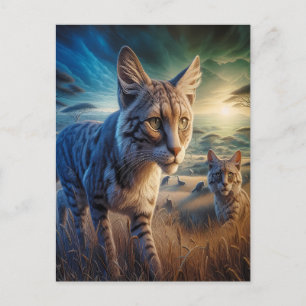 Carte Postale Errants Moustachus dans une Prairie