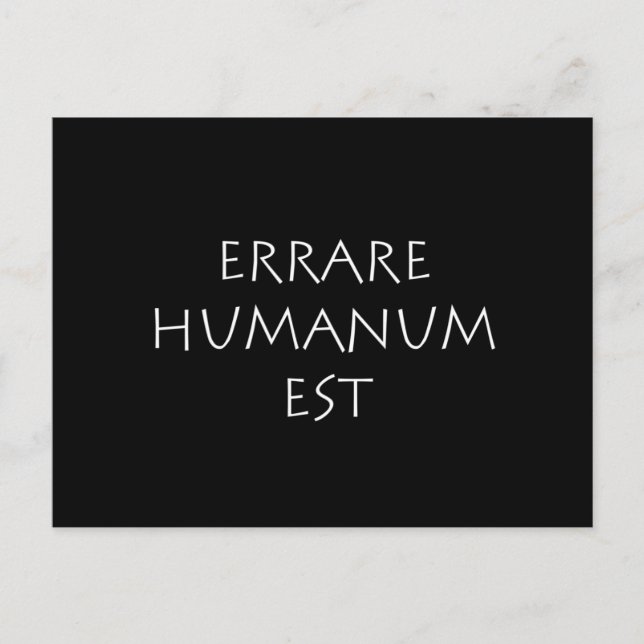 Carte Postale Errare humanum est (Devant)