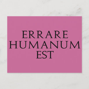 Carte postale Errare Humanum Est
