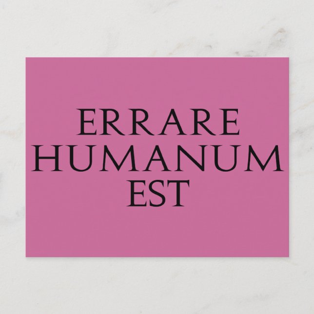 Carte postale Errare Humanum Est (Devant)