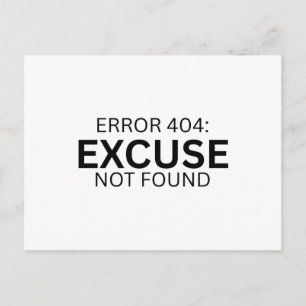 Carte Postale Erreur 404 Excuse Non Trouvée Minimaliste Machine