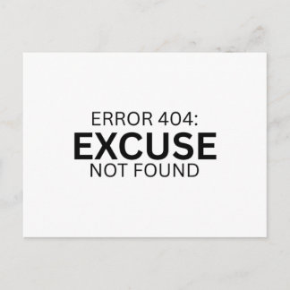 Carte Postale Erreur 404 Excuse Non Trouvée Minimaliste Machine
