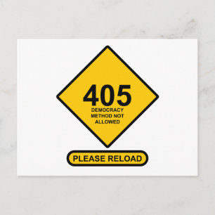Carte Postale Erreur 405 : Méthode Démocratique Non Autorisée