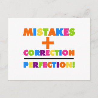 Carte Postale Erreurs Plus Correction Équivaut À La Perfection